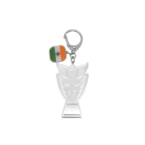 صورة 2D Trophy Keychain with Country Flag-India