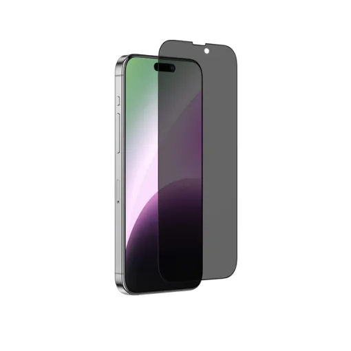 صورة حامي شاشة الخصوصية الزجاجي Radix بتقنية 2.75D لهاتف iPhone 2022 بحجم 6.7 بوصة "برو ماكس" مع تغطية كاملة.
