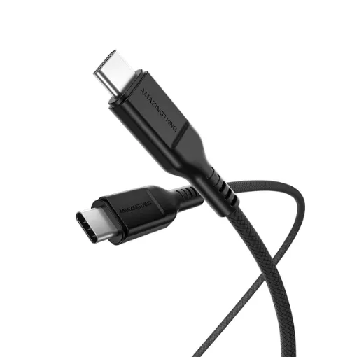صورة كبل "ثاندر برو" من النوع USB-C إلى USB-C بطول 1.8 متر باللون الأسود، بقوة 5.0 أمبير و140 واط.
