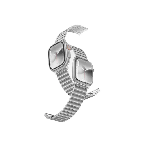 صورة حزام تيتان من الفولاذ المقاوم للصدأ لساعة آبل متوافق مع Apple Watch بأحجام 49/45/44/42 مم اللون: فضي