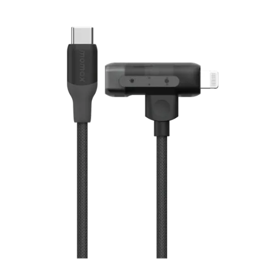 صورة MOMAX 1-LINK FLOW DUO 2IN1 USB-C TO USB-C+LIGHTNING CABLE 1.5M (Color: BLACK)