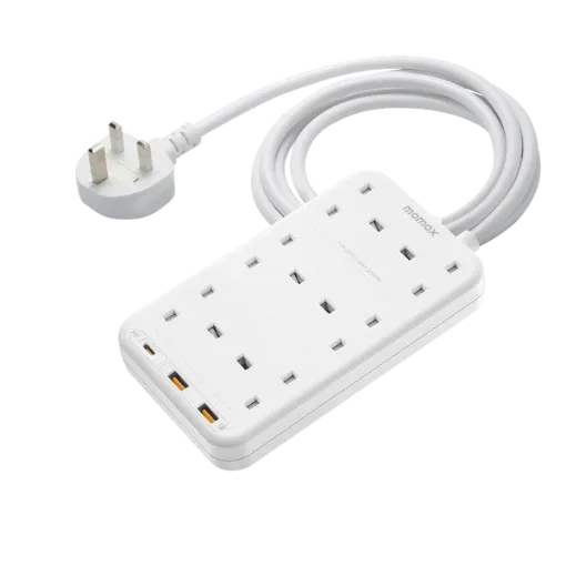 صورة MOMAX ONEPLUG 6 OUTLET CUBE EXTENSION SOCKET WITH USB (White)