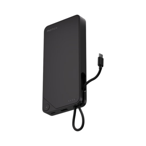 صورة MOMAX 1-POWER X 20000mAh Power Bank with Built-in USB-C Cable (Black)