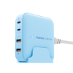 صورة MOMAX ONE PLUG PD 70W GaN 4-Port Desktop Charger UK (Blue)