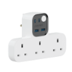 صورة MOMAX 1-Charger Work Flow T-Shaped Extension 3 Socket with USB (White)